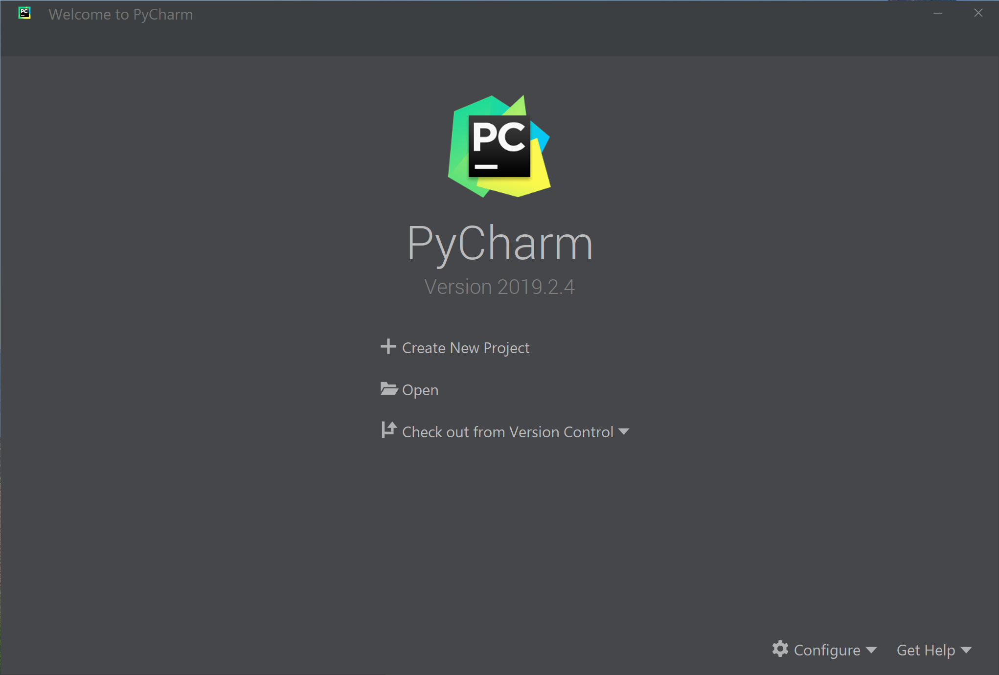 First PyCharm Window